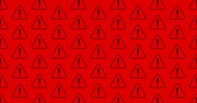 Triangular exclamation mark warning sign seamless pattern background
