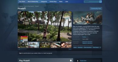 A screenshot of the PirateFi Steam page.