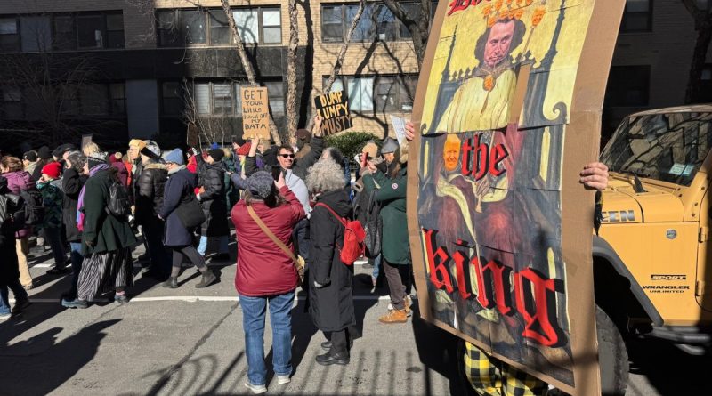 Thousands protest Elon Musk’s DOGE in NYC on Presidents' Day