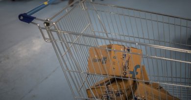 Packages in a cart at a Flipkart Internet Pvt. warehouse in Koduvalli, Thiruvallur, in the outskirts of Chennai, India, on Wednesday. Sept. 22, 2021.