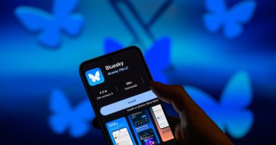 The Bluesky app logo is displayed on a smartphone