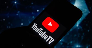 In this photo illustration a Youtube TV logo seen displayed